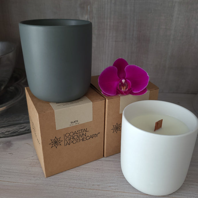 CERAMIC SOY CANDLE WOODEN WICK 10 OZ